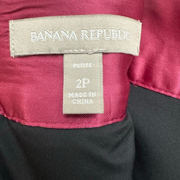 Banana Republic Black White Chainlink Pattern A Line Midi Skirt 2P Work Ruffle - Picture 5 of 7